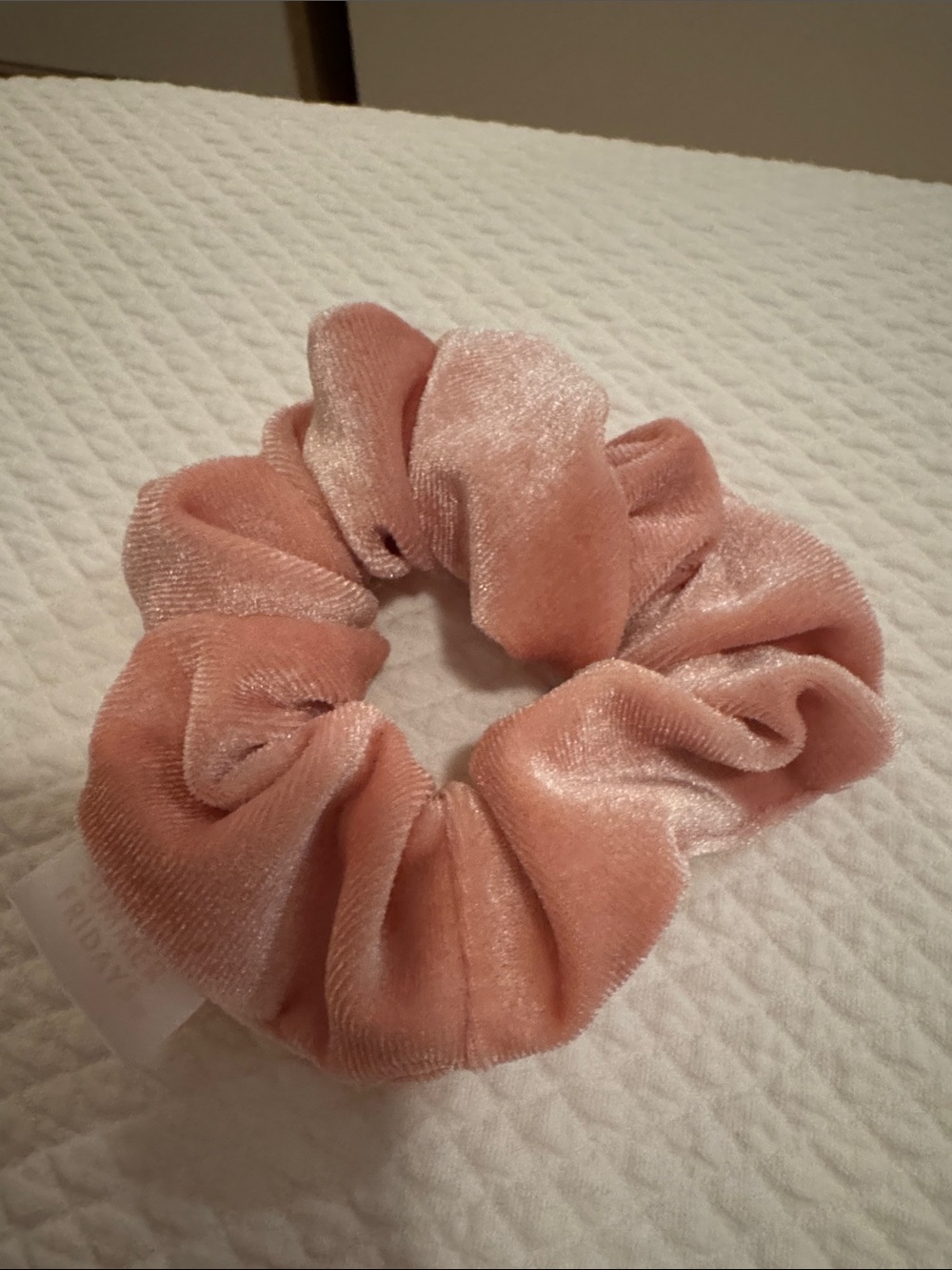 Velvet Pink Hair Scrunchie